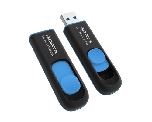 Flash A-DATA USB 3.2 UV 128 256Gb Black/Blue (AUV128-256G-RBE)