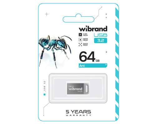 Flash Wibrand USB 3.2 Gen1 Ant 64GB Silver (WI3.2/AN64M4S)