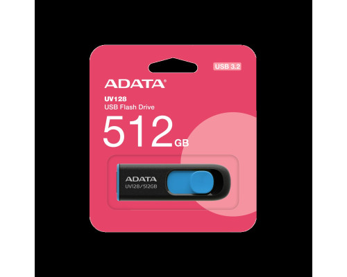 Flash A-DATA USB 3.2 UV 128 512Gb Black/Blue (AUV128-512G-RBE)