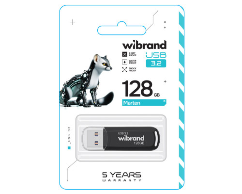 Flash Wibrand USB 3.2 Gen1 Marten 128GB Black (WI3.2/MA128P10B)