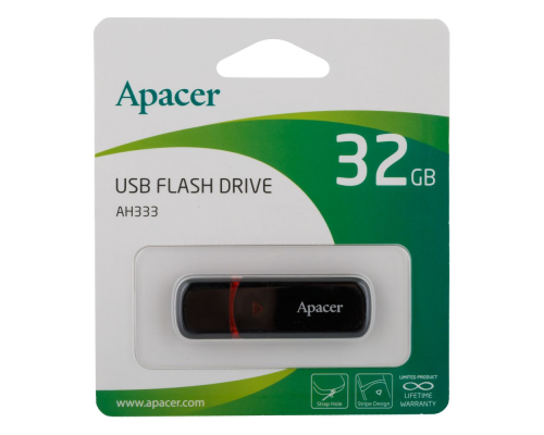 USB 2.0 Apacer AH333 64Gb black PLS-00-00029250
