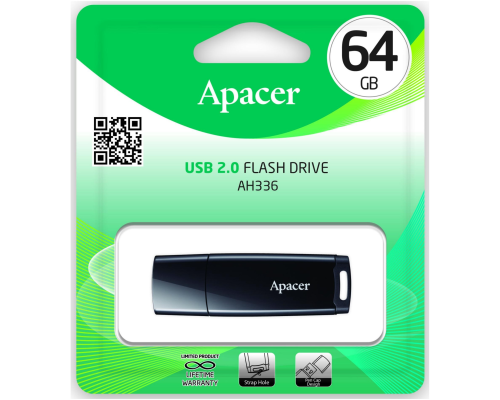 USB 2.0 Apacer AH336 64Gb black PLS-00-00039811