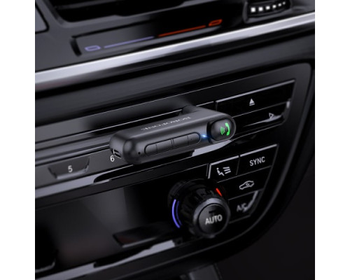 FM модулятор BOROFONE BC35 Wideway car AUX BT receiver чорний mag-6974443381450140902