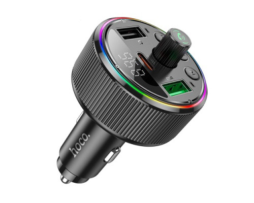 АЗП/ФМ Модулятор HOCO E82 Guerrero PD30W+QC3.0 car BT FM transmitter Gray mag-6942007620642138645