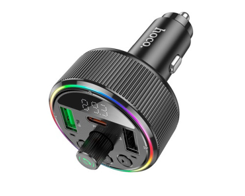 АЗП/ФМ Модулятор HOCO E82 Guerrero PD30W+QC3.0 car BT FM transmitter Gray mag-6942007620642138645