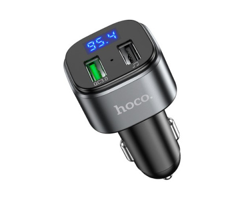АЗП/ФМ Модулятор HOCO E67 Fighter car BT-FM transmitter 2USB/QC3.0/BT5.0 Black mag-6931474762122138633