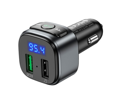 АЗП/ФМ Модулятор HOCO E67 Fighter car BT-FM transmitter 2USB/QC3.0/BT5.0 Black mag-6931474762122138633