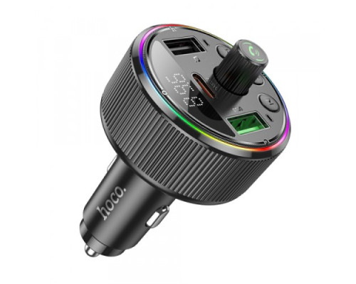 АЗП/ФМ Модулятор HOCO E82 Guerrero PD30W+QC3.0 car BT FM transmitter Gray Деф.пак mag-2000001549803143043
