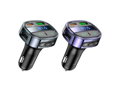 АЗП/ФМ Модулятор HOCO E70 car BT FM transmitter 1USB/1PD/QC/PD30W/BT5.0 Black mag-6931474765246138634