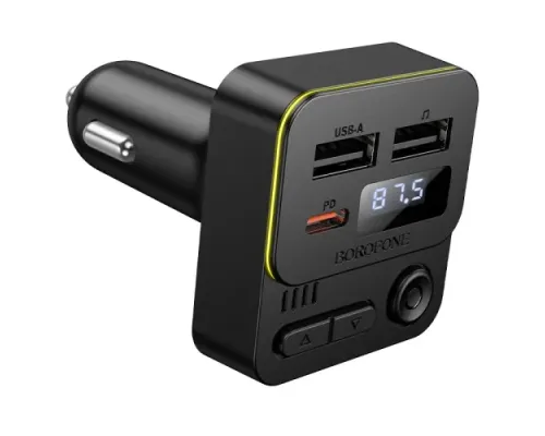 АЗП модулятор BOROFONE BC60 Hero (USB-A/USB-C) 5V/3A/35W чорний mag-6941991121388145019