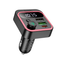 АЗП/ФМ Модулятор HOCO E85 Tiger PD20W+QC3.0 car BT FM transmitte Gray mag-6942007634304138655