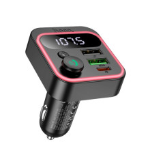 АЗП/ФМ Модулятор HOCO E85 Tiger PD20W+QC3.0 car BT FM transmitte Gray mag-6942007634304138655