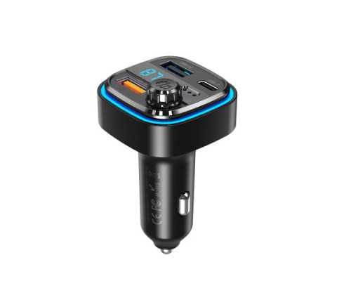 ФМ-модулятор XO BCC08 MP3 5V/3.1A Car Charger with Ambient Light Чорний mag-6920680835485140338