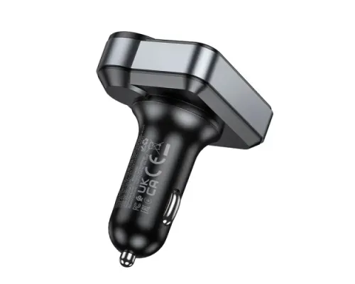 АЗП/ФМ Модулятор HOCO E86 Alegria 48W dual port PD30W+QC3.0 Black mag-6942007646956146739