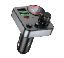 АЗП/ФМ Модулятор HOCO E86 Alegria 48W dual port PD30W+QC3.0 Black mag-6942007646956146739