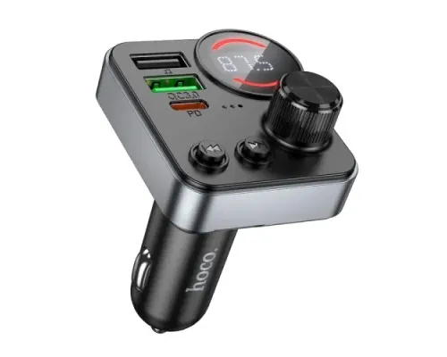 АЗП/ФМ Модулятор HOCO E86 Alegria 48W dual port PD30W+QC3.0 Black mag-6942007646956146739