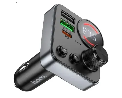 АЗП/ФМ Модулятор HOCO E86 Alegria 48W dual port PD30W+QC3.0 Black mag-6942007646956146739