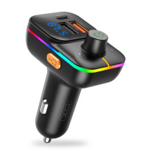 ФМ-Модулятор XO BCC09 Smart Bluetooth MP3 with TF card slot +PD 25W Чорний mag-6920680835492140339