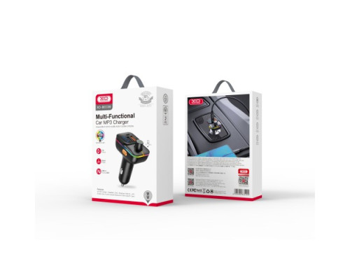 ФМ-Модулятор XO BCC09 Smart Bluetooth MP3 with TF card slot +PD 25W Чорний mag-6920680835492140339