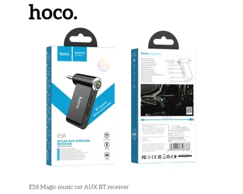 Бездротовий ресивер HOCO E58 Magic music BT5.0/140mAh Чорний mag-6931474748768154153