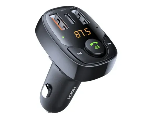 АЗП/ФМ-Модулятор ROCK B301 FM Bluetooth Car Charger Black mag-2000001648131152246