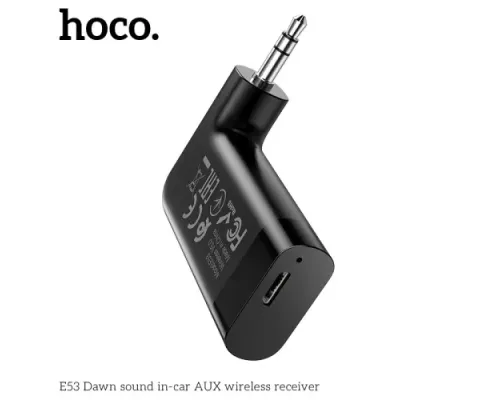 Бездротовий ресивер AUX Hoco E53 Dawn sound AUX BT5.0/145mAh Black mag-6931474729750154059