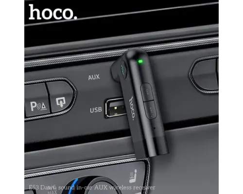 Бездротовий ресивер AUX Hoco E53 Dawn sound AUX BT5.0/145mAh Black mag-6931474729750154059