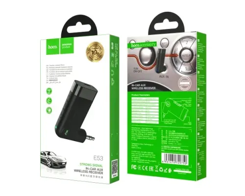 Бездротовий ресивер AUX Hoco E53 Dawn sound AUX BT5.0/145mAh Black mag-6931474729750154059