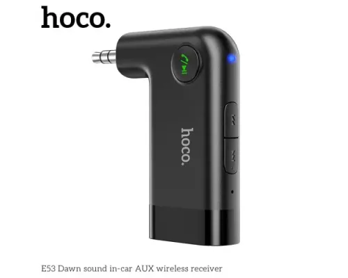 Бездротовий ресивер AUX Hoco E53 Dawn sound AUX BT5.0/145mAh Black mag-6931474729750154059