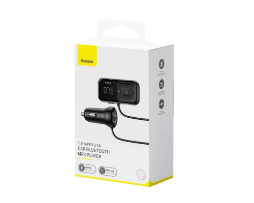 АЗП/ФМ-Модулятор Baseus T Shaped S-16 Car Bluetooth MP3 Player Black CCMT000201 mag-693217262699056242