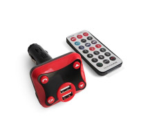 FM-трансмітер KCB-642 Bluetooth black/red