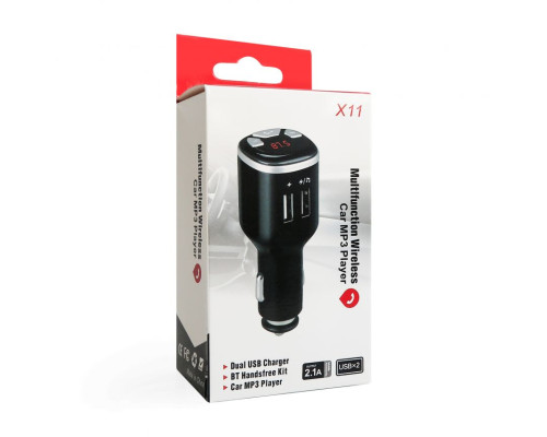 FM-трансмітер X11 Bluetooth + АЗП 2USB 2.1А black