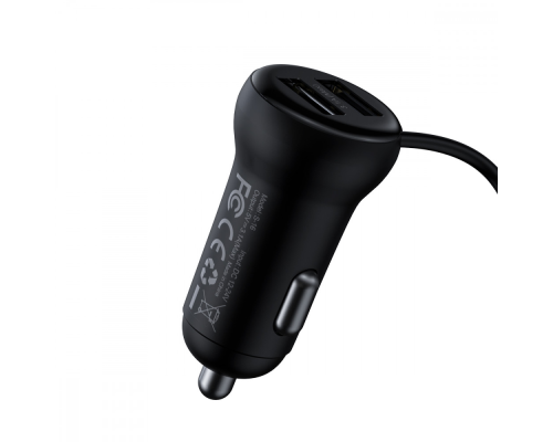 FM-Модулятор Baseus S-16 T-typed MP3 17W 3.4A 2USB-A (CCTM-E01) black PLS-00-00060531