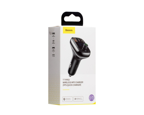 FM-Модулятор Baseus S-13 T-typed 36W 3A 2USB-A+1USB-C (CCTM-B01) black PLS-00-00029363