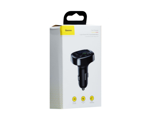 FM-Модулятор Baseus S-09A T-typed 12W 2.4A 2USB-A (CCTM-01) black PLS-00-00029364