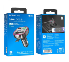 FM-Модулятор Borofone BC48 18W 3A 2USB-A+1USB-C black PLS-00-00115437