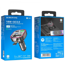 FM-Модулятор Borofone BC48 18W 3A 2USB-A+1USB-C black PLS-00-00115437