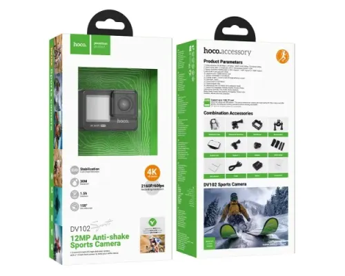 Спортивна камера НОСО DV102 4K anti-shake sports camera Чорна mag-6942007633352143686