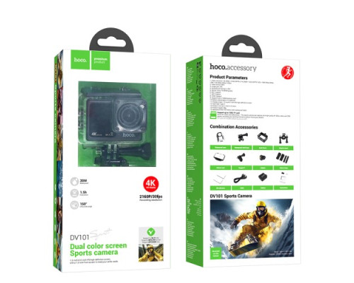 Спортивна камера НОСО DV101 dual color screen Чорна mag-6942007616805143484