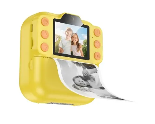 Фотоапарат дитячий з друком HOCO DV211 Dual camera children printing camera yellow mag-6942007663182146760