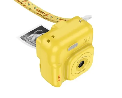 Фотоапарат дитячий з друком HOCO DV211 Dual camera children printing camera yellow mag-6942007663182146760