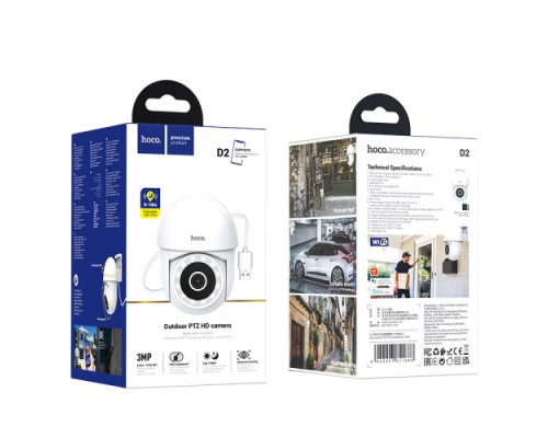 Камера відеоспостереження HOCO D2 outdoor PTZ HD camera Біла mag-6942007611688142743