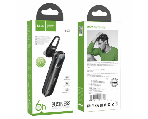 Bluetooth Headset Hoco E63 black PLS-00-00125518