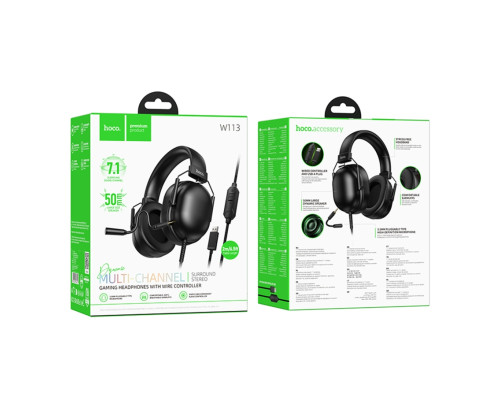 Ігрові Навушники Hoco W113 Dynamic USB7.1 Чорний ma38622_3867543