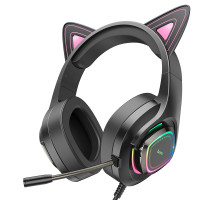 Ігрові Навушники Hoco W107 Cute Cat Ear Колір Рожевий 6931474791252