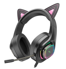 Ігрові Навушники Hoco W107 Cute Cat Ear Колір Рожевий 6931474791252