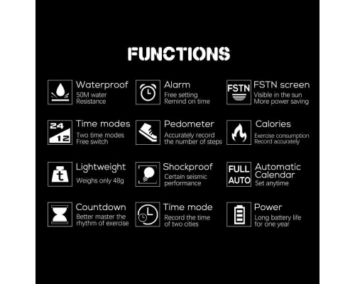 Цифровий Годинник NORTH EDGE Mars black 2001000534340