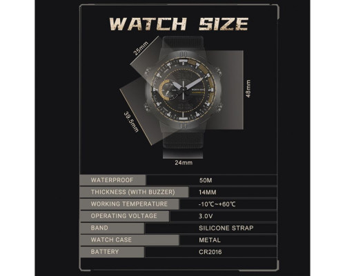 Цифровий Годинник NORTH EDGE HORNET black 2001000534326