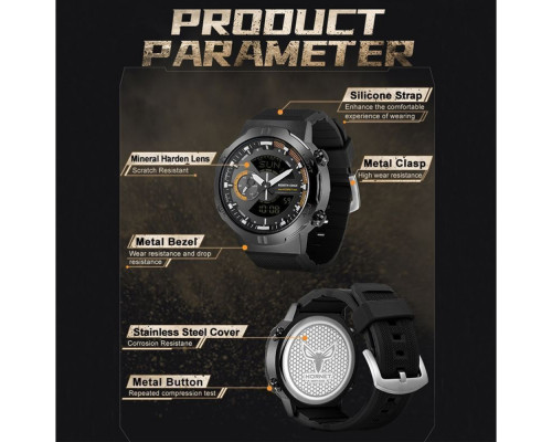 Цифровий Годинник NORTH EDGE HORNET black 2001000534326