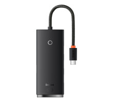 USB-Hub Baseus Lite Series 4-Port Type-C HUB Adapter (Type-C to USB 3.0*4) 25cm Black (WKQX030301)